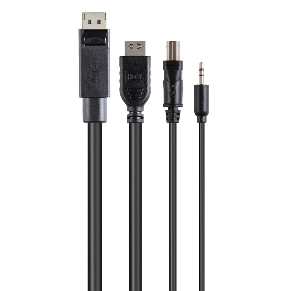 TAA DUAL (1) HDMI-HDMI (1) DP-DP/USB/AU CBL, Black, hi-res
